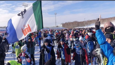 Тигильские лыжники приняли участие во всероссийской массовой лыжной гонке &quot;Лыжня России 2024&quot; в Петропавловске-Камчатском!